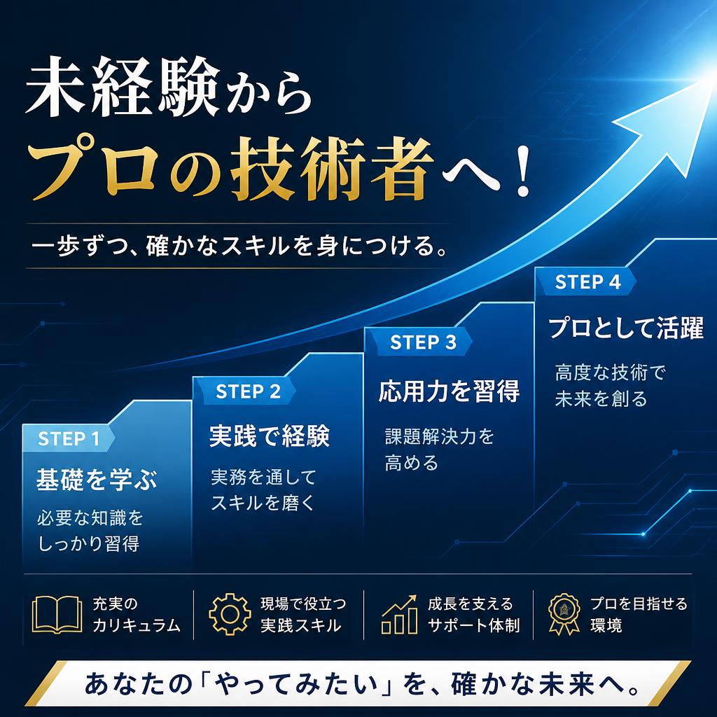 未経験からプロの技術者へ！